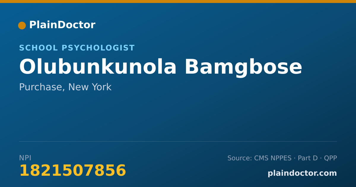 Shareable card for Olubunkunola Bamgbose - School Psychologist, Purchase, NY