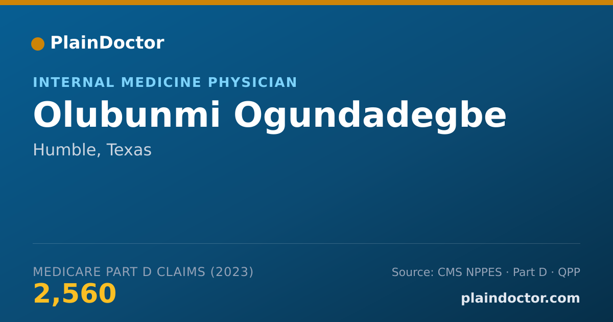 Shareable card for Olubunmi Ogundadegbe - Internal Medicine Physician, Humble, TX