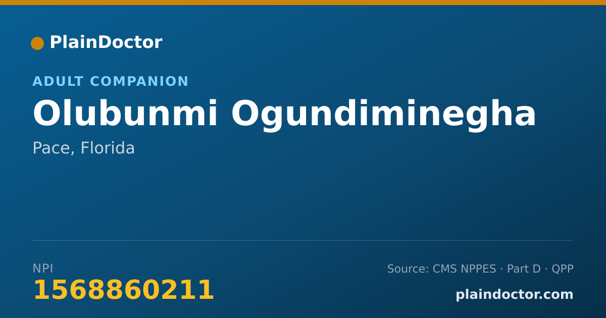 Shareable card for Olubunmi Ogundiminegha - Adult Companion, Pace, FL