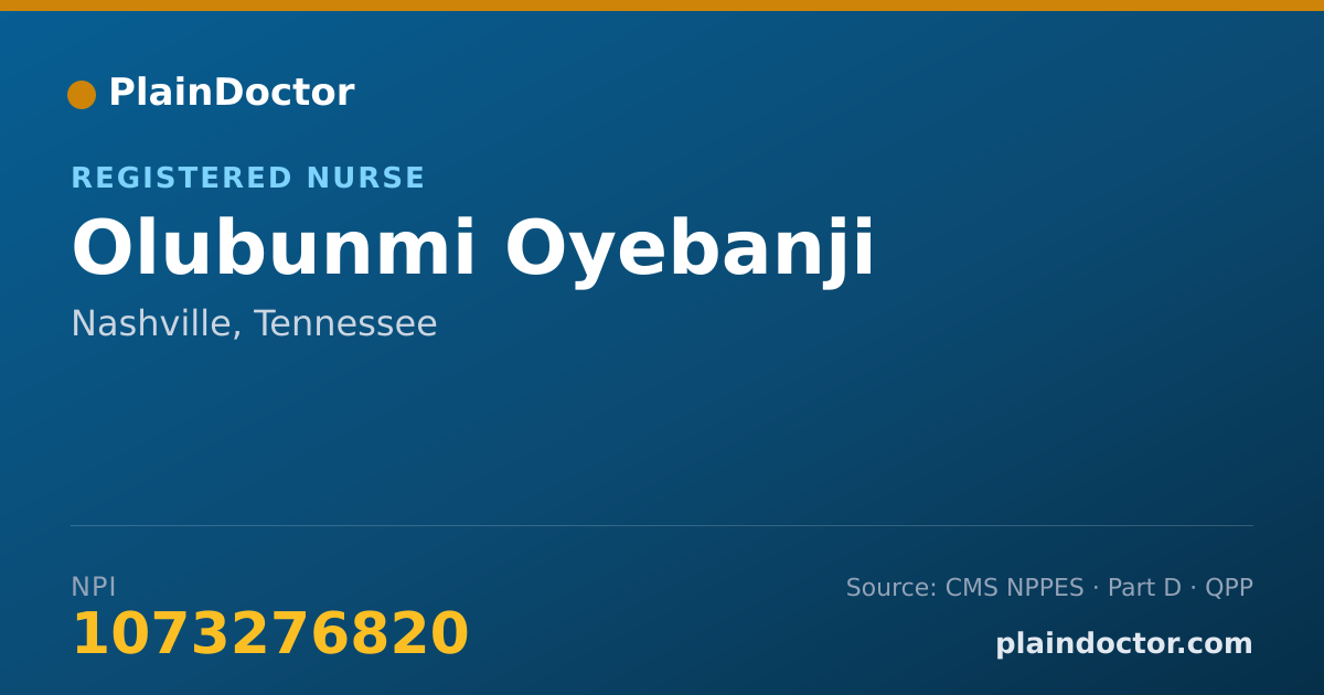 Shareable card for Olubunmi Oyebanji - Registered Nurse, Nashville, TN