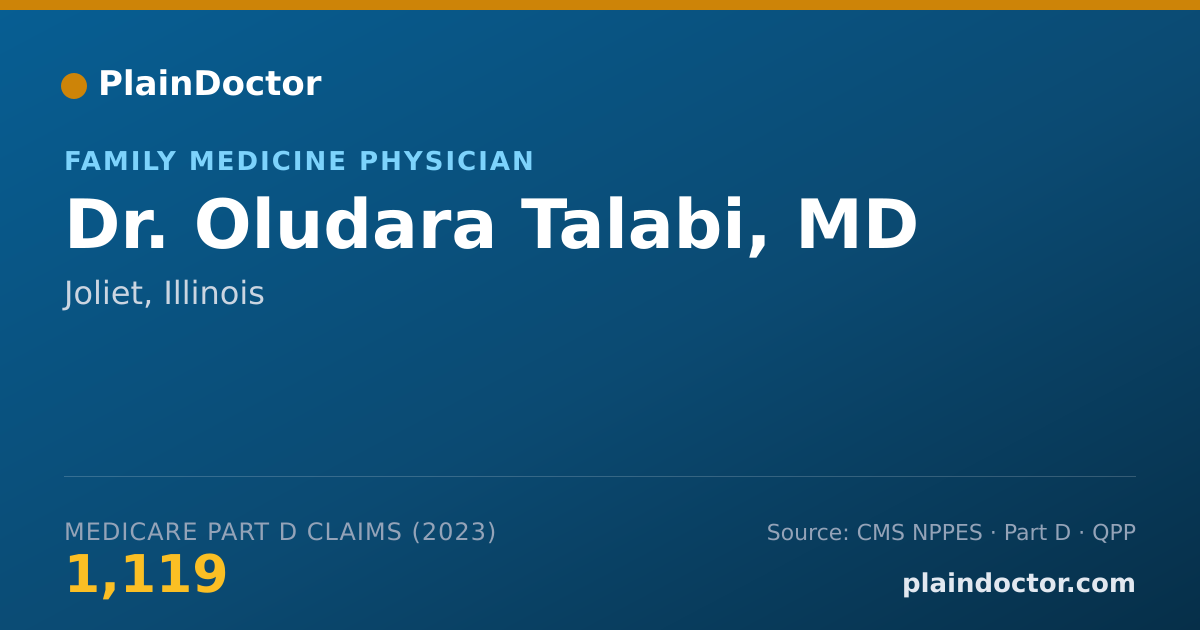 Shareable card for Oludara Talabi, MD - Family Medicine Physician, Joliet, IL
