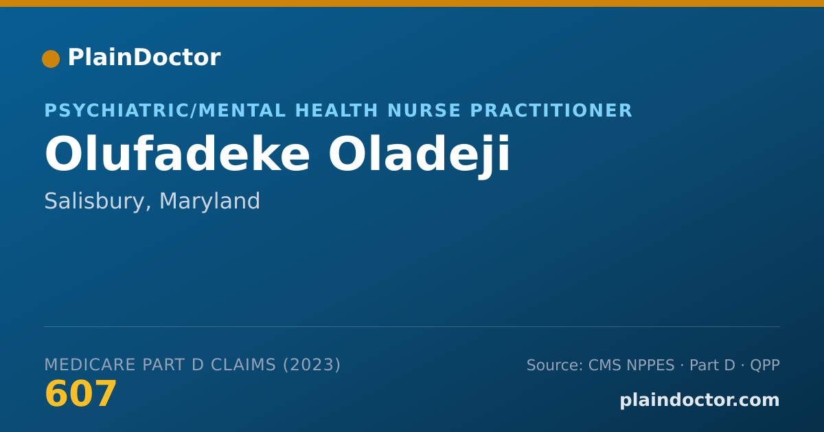 Shareable card for Olufadeke Oladeji - Psychiatric/Mental Health Nurse Practitioner, Salisbury, MD