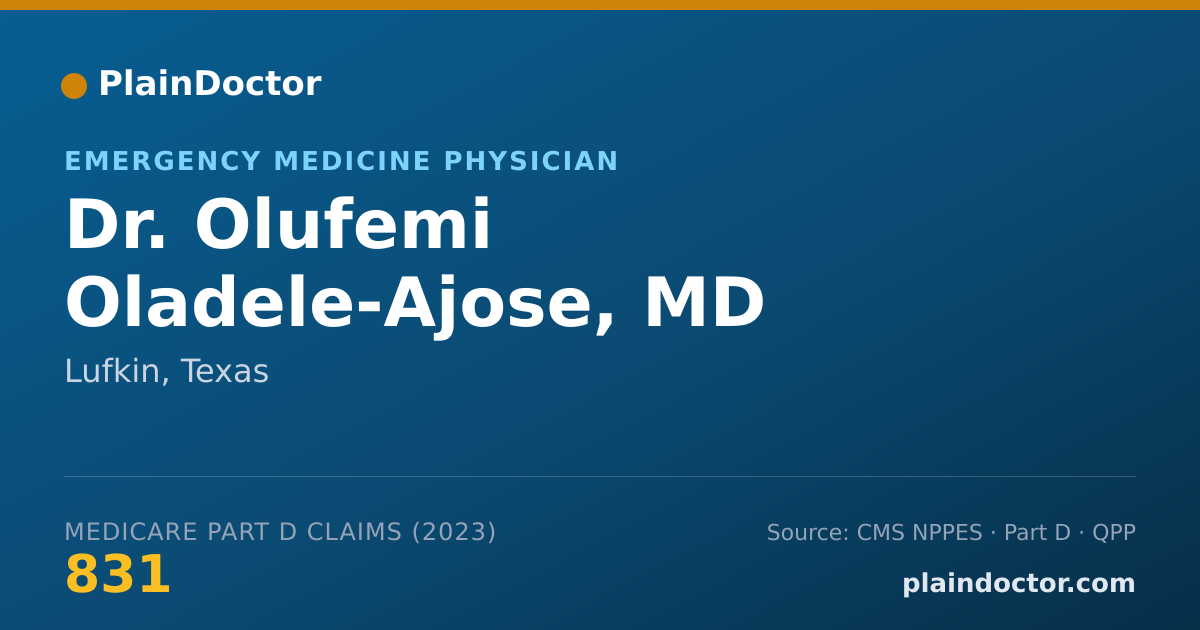 Shareable card for Olufemi Oladele-Ajose, MD - Emergency Medicine Physician, Lufkin, TX