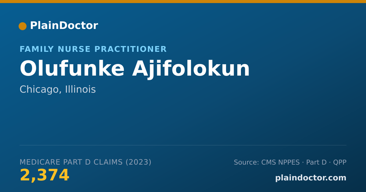Shareable card for Olufunke Ajifolokun - Family Nurse Practitioner, Chicago, IL