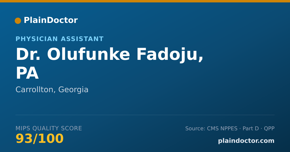 Shareable card for Olufunke Fadoju, PA - Physician Assistant, Carrollton, GA