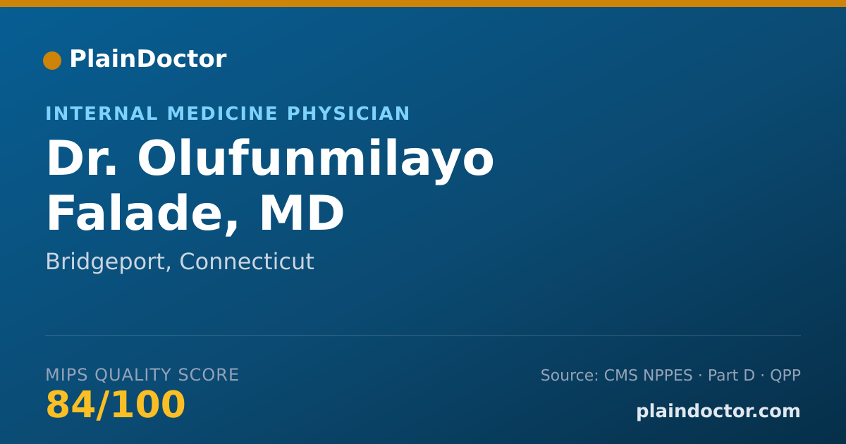 Shareable card for Olufunmilayo Falade, MD - Internal Medicine Physician, Bridgeport, CT