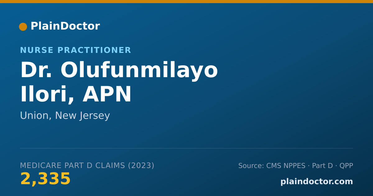 Shareable card for Olufunmilayo Ilori, APN - Nurse Practitioner, Union, NJ