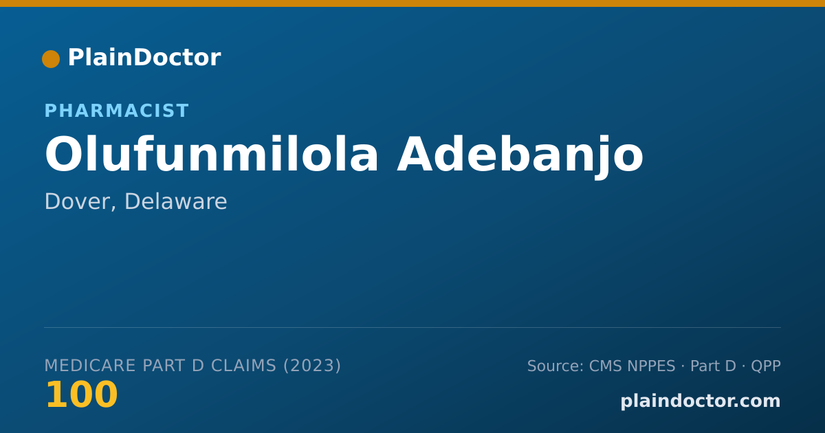 Shareable card for Olufunmilola Adebanjo - Pharmacist, Dover, DE
