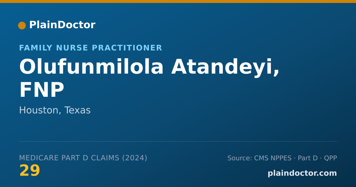 Shareable card for Olufunmilola Atandeyi, FNP - Family Nurse Practitioner, Houston, TX