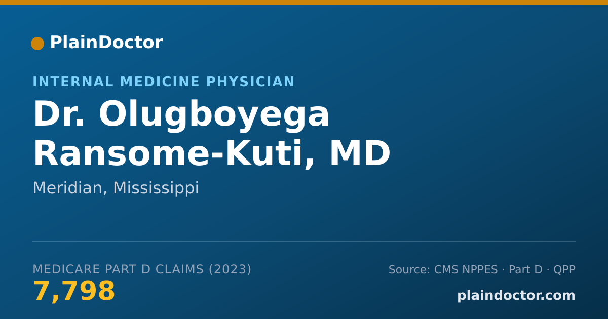 Shareable card for Olugboyega Ransome-Kuti, MD - Internal Medicine Physician, Meridian, MS