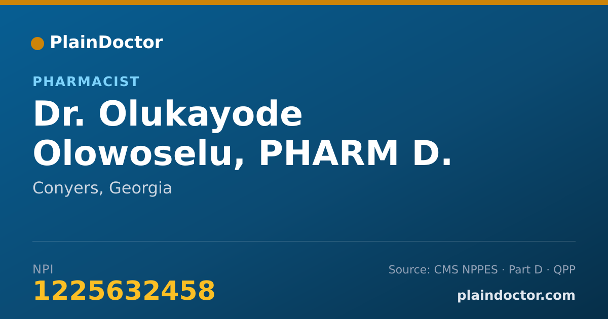 Shareable card for Olukayode Olowoselu, PHARM D. - Pharmacist, Conyers, GA