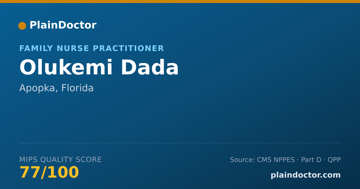 Shareable card for Olukemi Dada - Family Nurse Practitioner, Apopka, FL