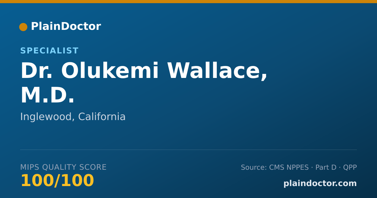 Shareable card for Olukemi Wallace, M.D. - Specialist, Inglewood, CA