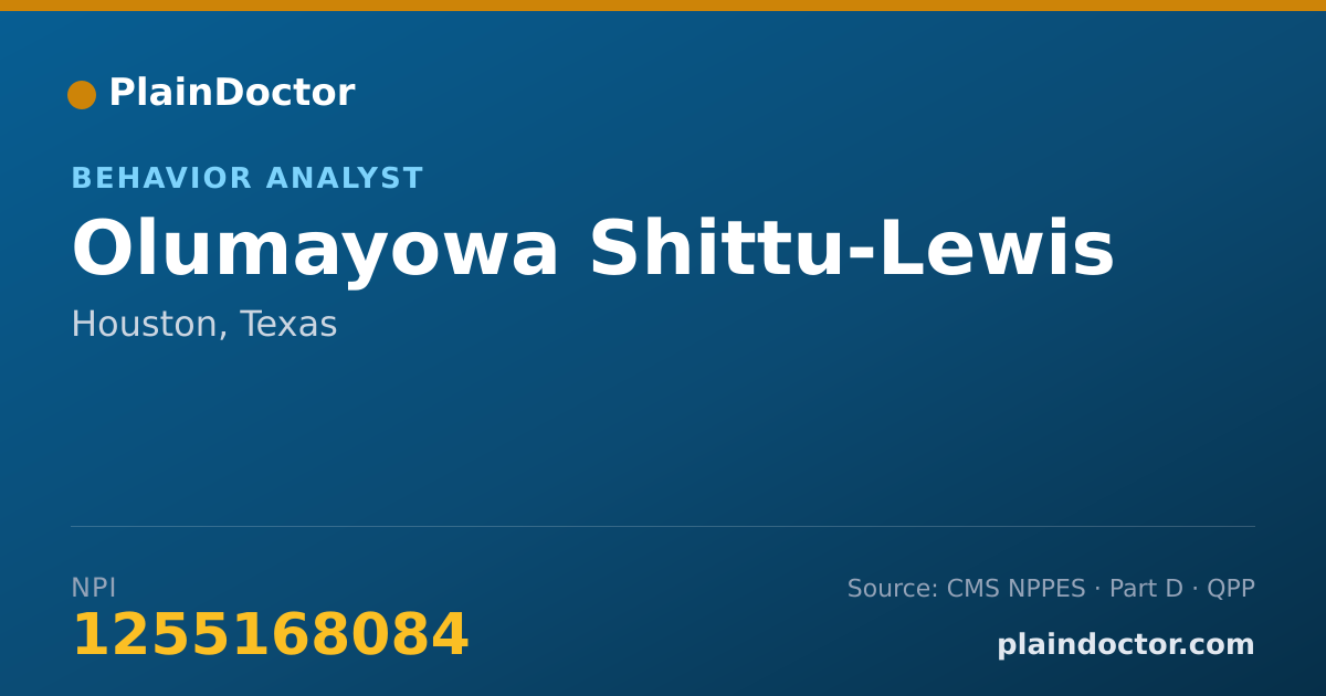 Shareable card for Olumayowa Shittu-Lewis - Behavior Analyst, Houston, TX