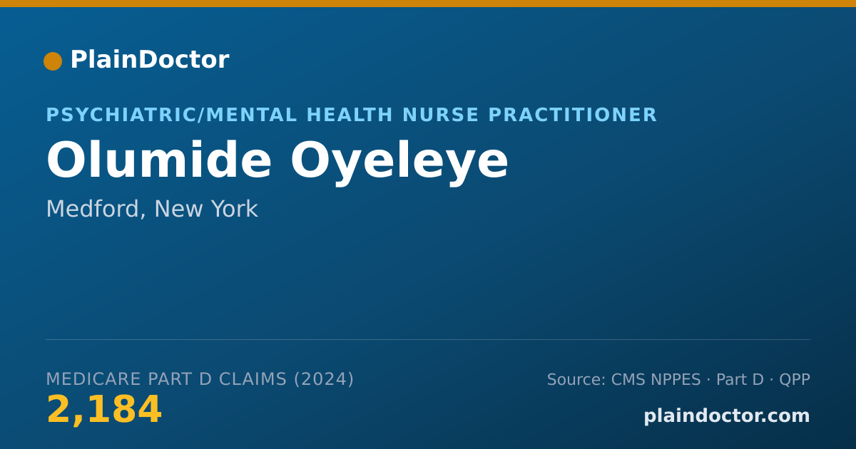 Shareable card for Olumide Oyeleye - Psychiatric/Mental Health Nurse Practitioner, Medford, NY