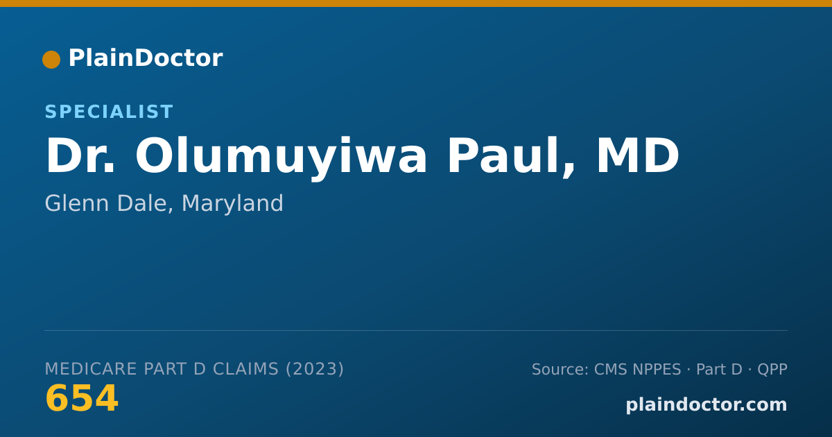 Shareable card for Olumuyiwa Paul, MD - Specialist, Glenn Dale, MD