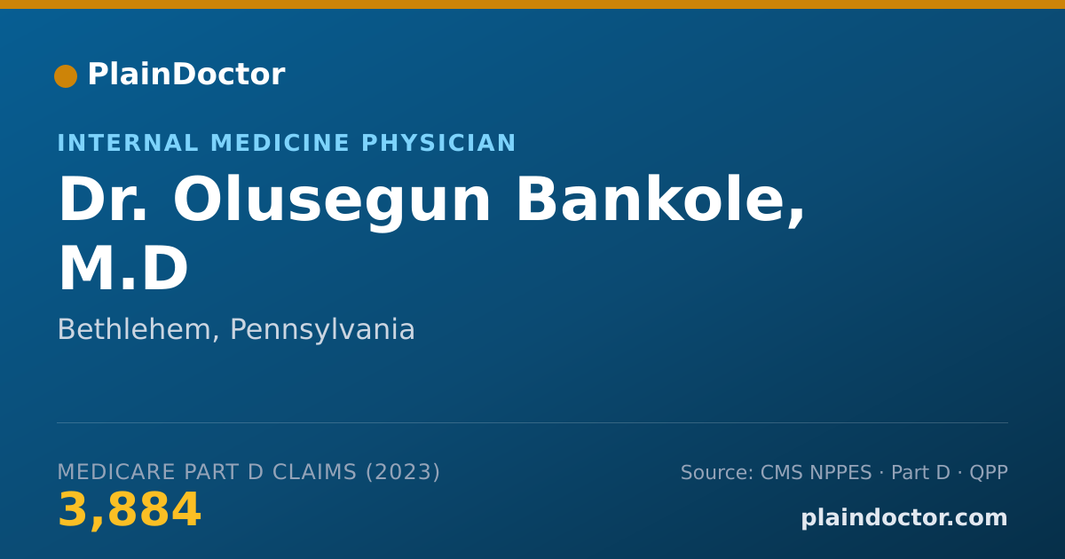 Shareable card for Olusegun Bankole, M.D - Internal Medicine Physician, Bethlehem, PA