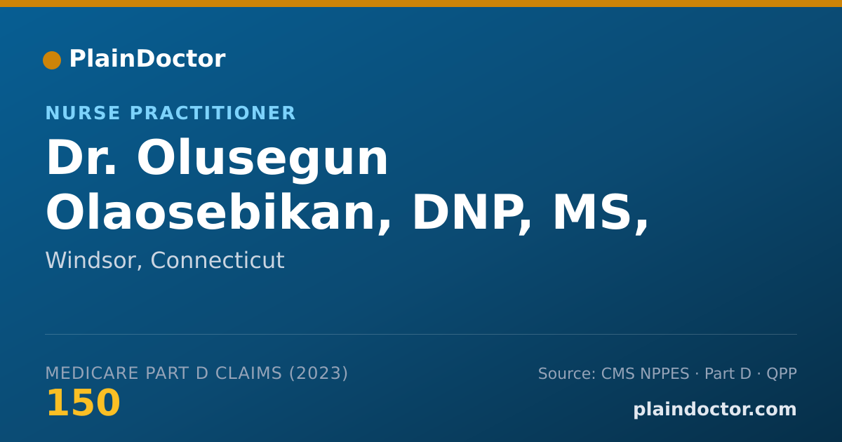 Shareable card for Olusegun Olaosebikan, DNP, MS, MPH, APRN-C - Nurse Practitioner, Windsor, CT