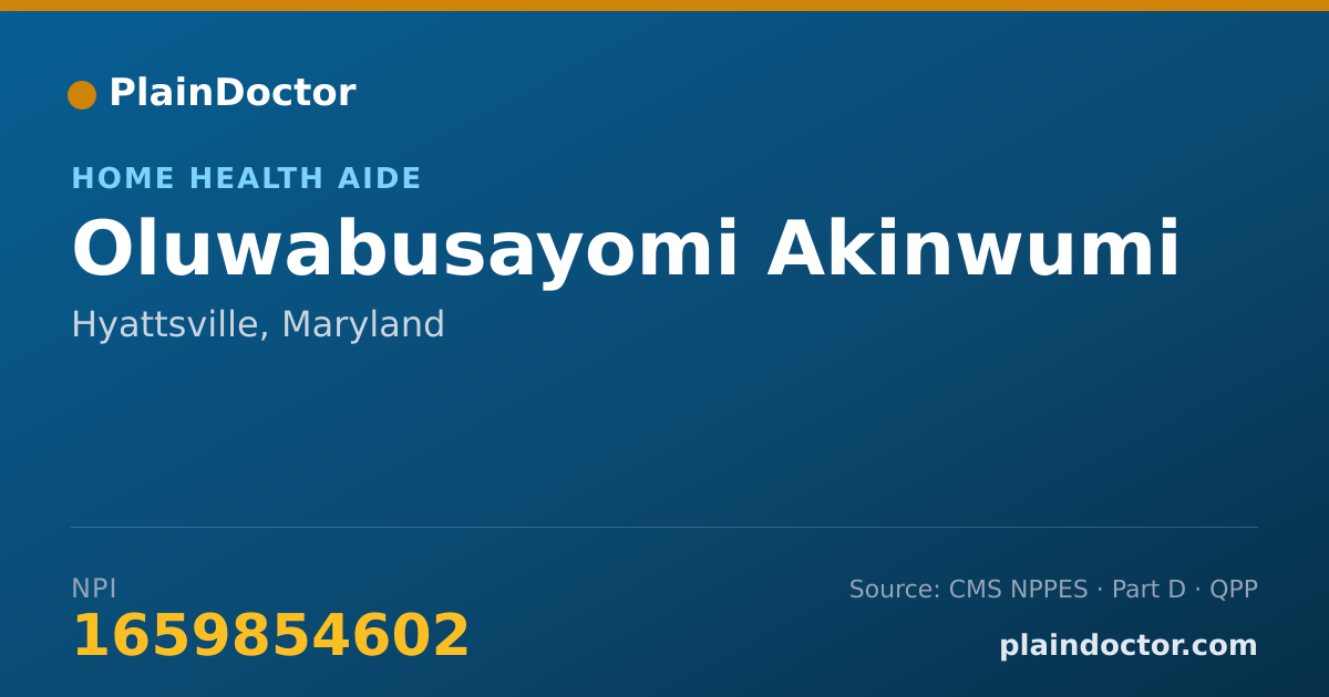 Shareable card for Oluwabusayomi Akinwumi - Home Health Aide, Hyattsville, MD