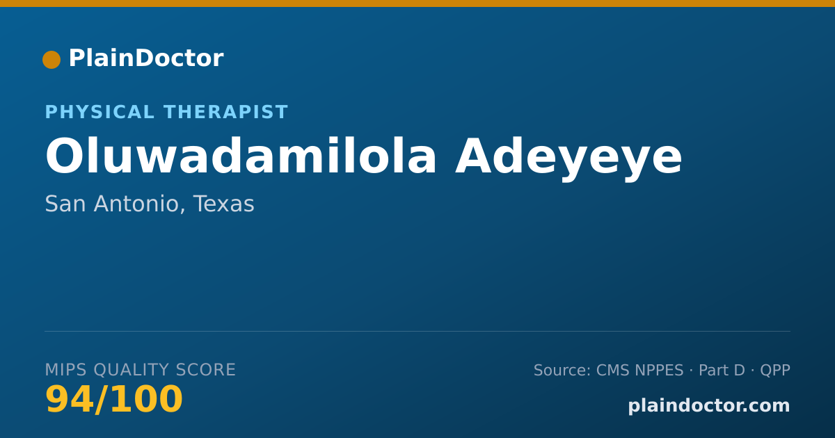 Shareable card for Oluwadamilola Adeyeye - Physical Therapist, San Antonio, TX
