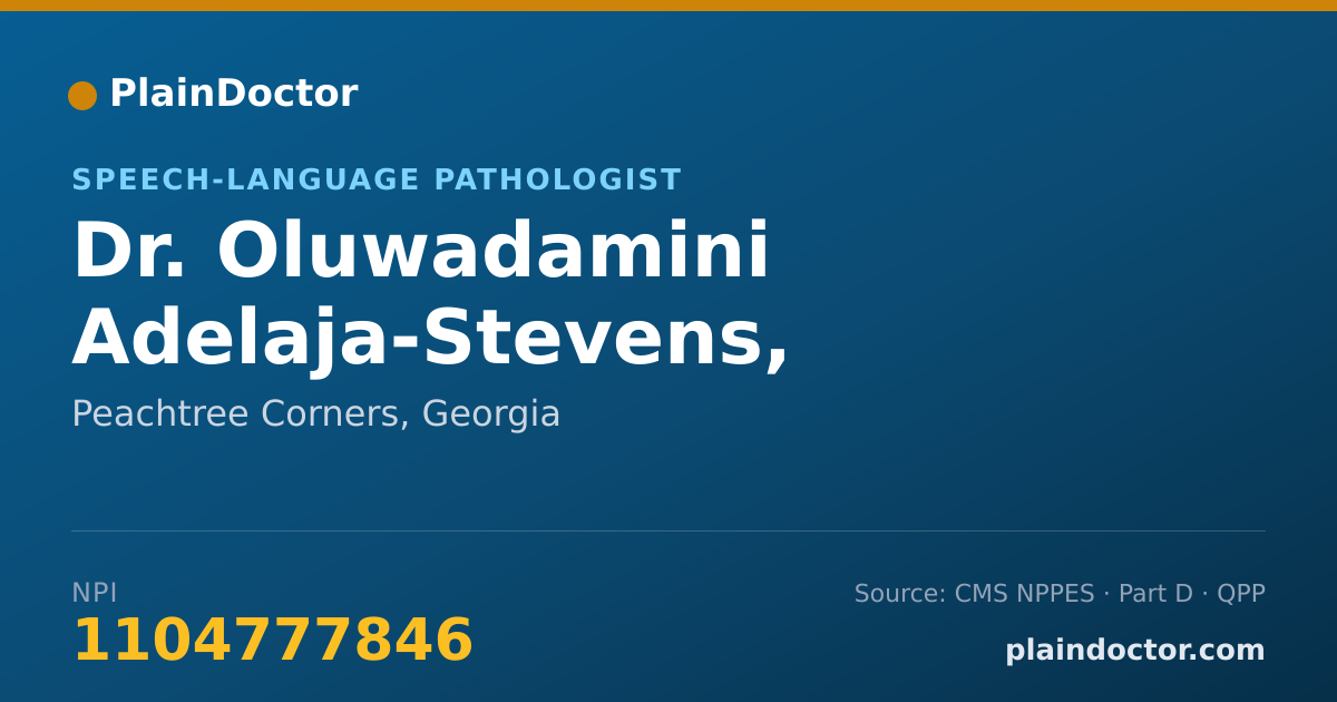 Shareable card for Oluwadamini Adelaja-Stevens, CF-SLP - Speech-Language Pathologist, Peachtree Corners, GA