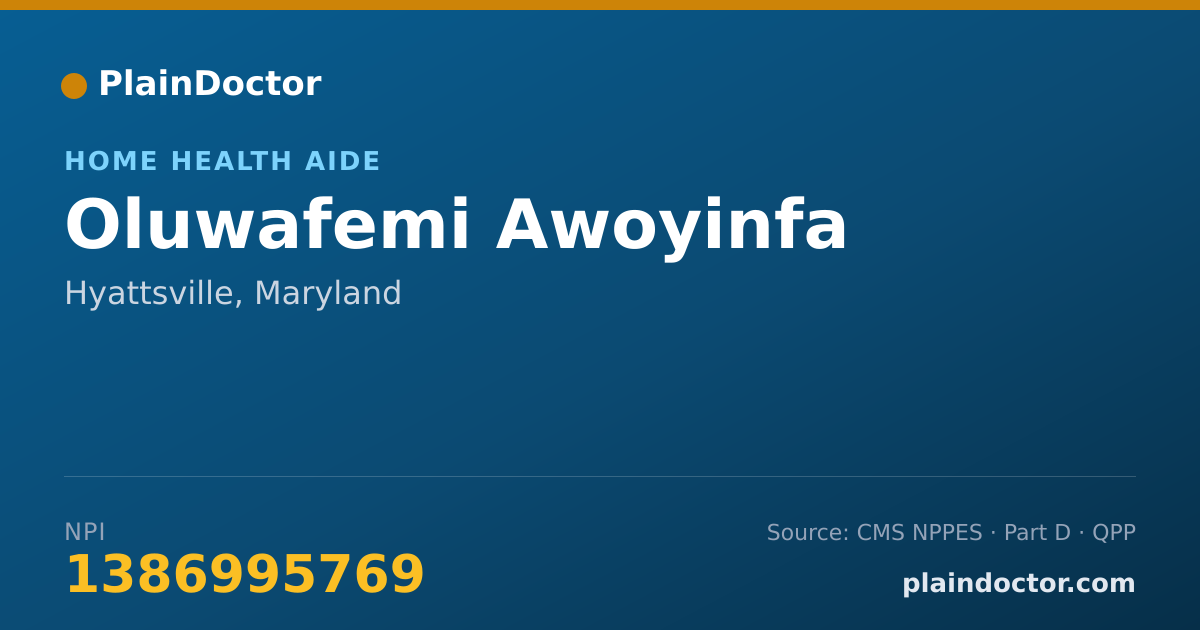 Shareable card for Oluwafemi Awoyinfa - Home Health Aide, Hyattsville, MD