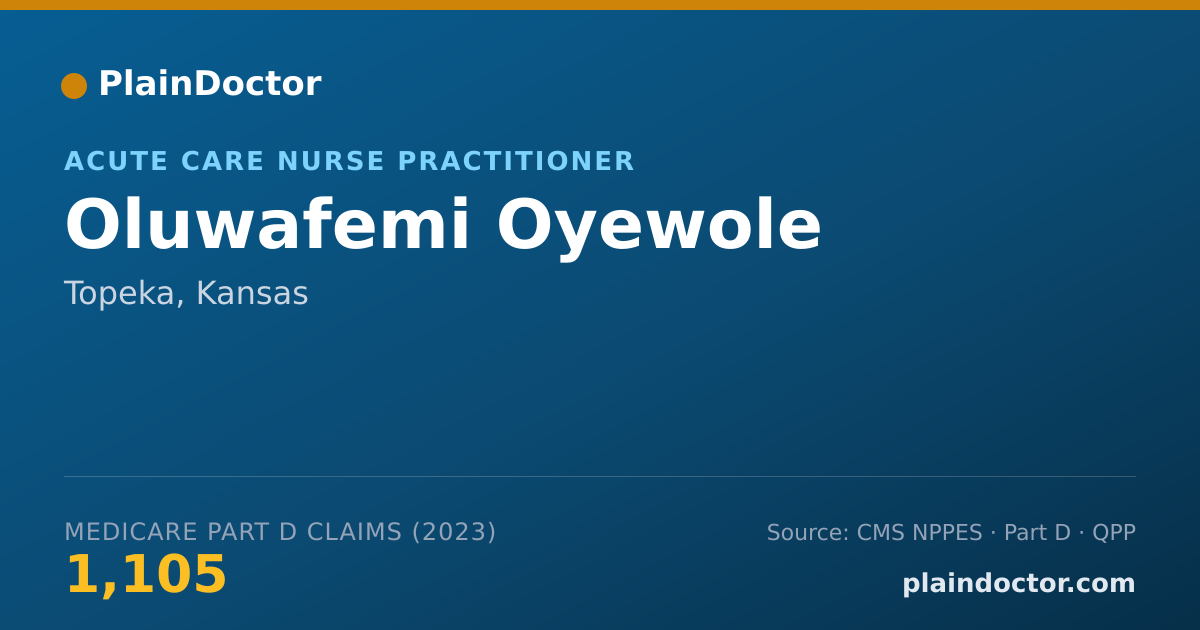 Shareable card for Oluwafemi Oyewole - Acute Care Nurse Practitioner, Topeka, KS