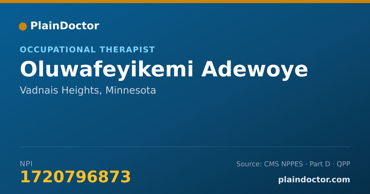 Shareable card for Oluwafeyikemi Adewoye - Occupational Therapist, Vadnais Heights, MN