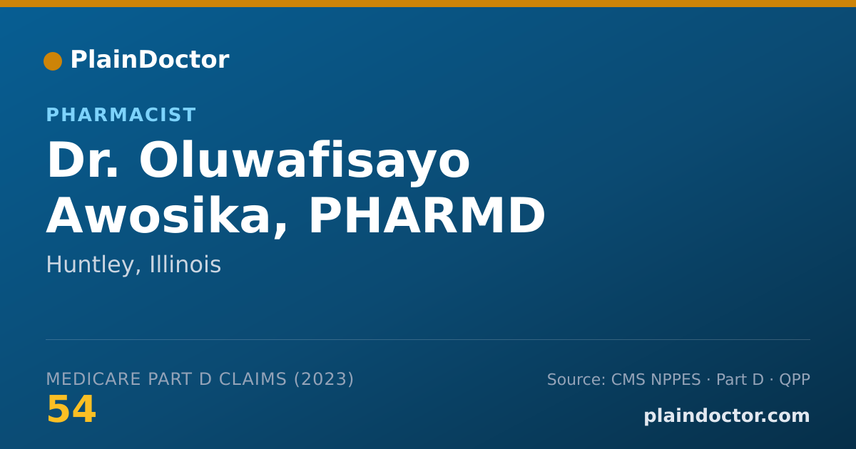 Shareable card for Oluwafisayo Awosika, PHARMD - Pharmacist, Huntley, IL