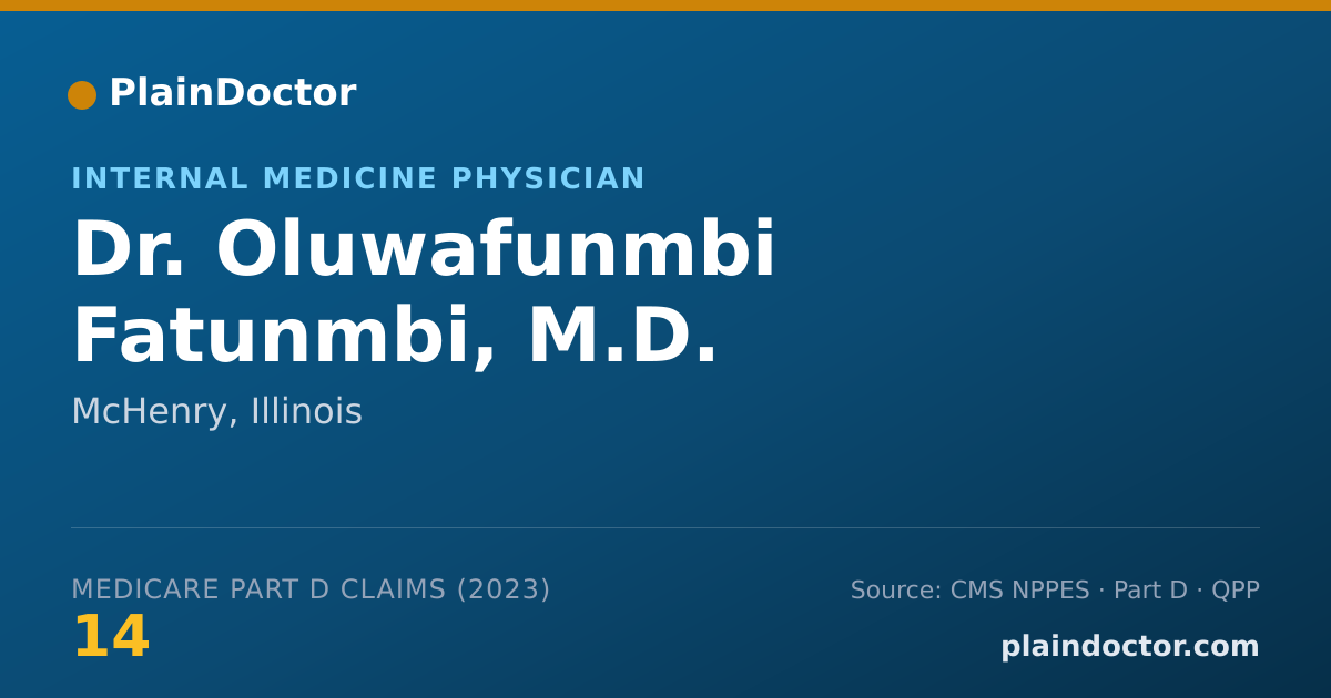 Shareable card for Oluwafunmbi Fatunmbi, M.D. - Internal Medicine Physician, McHenry, IL