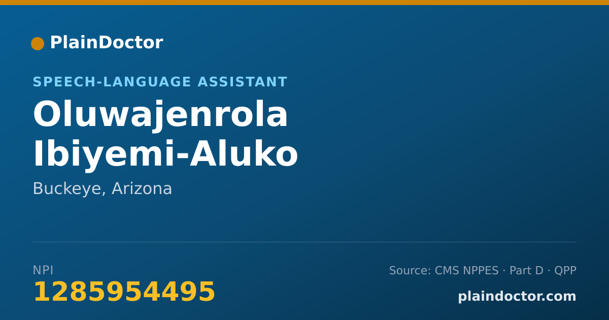 Shareable card for Oluwajenrola Ibiyemi-Aluko - Speech-Language Assistant, Buckeye, AZ