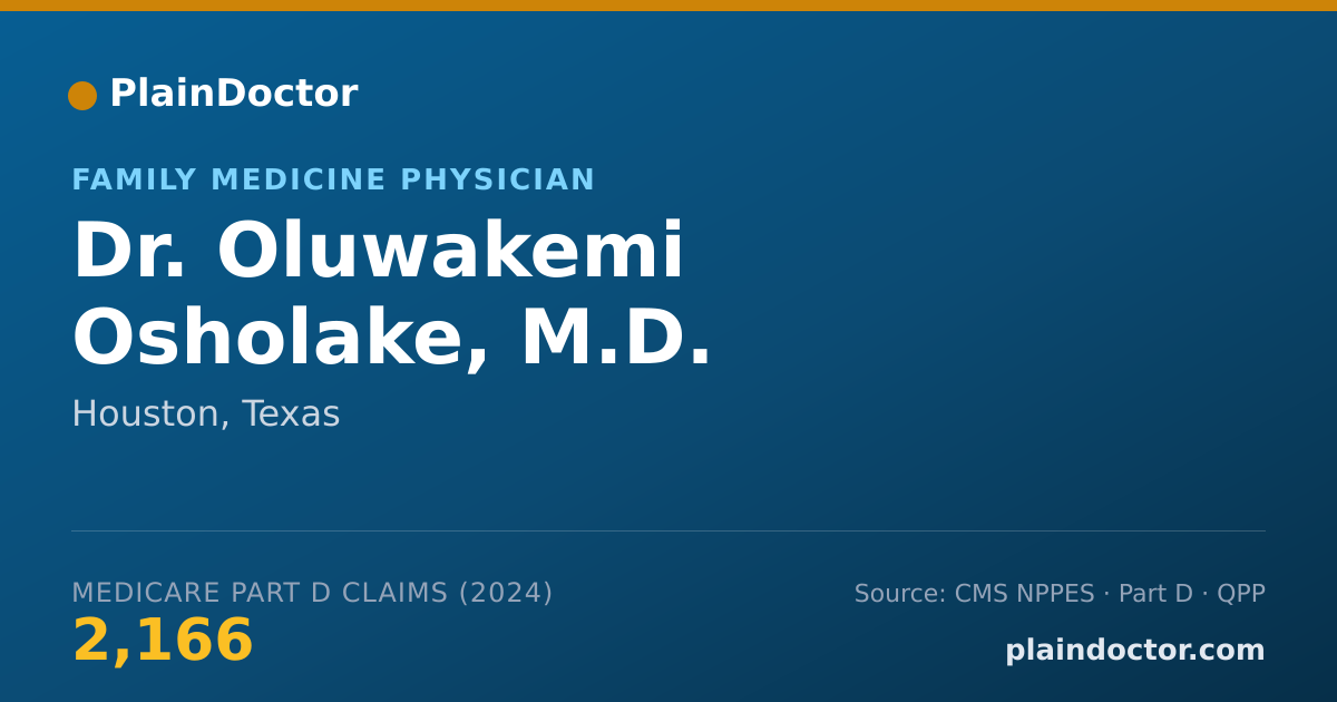 Shareable card for Oluwakemi Osholake, M.D. - Family Medicine Physician, Houston, TX