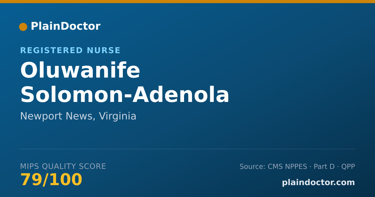 Shareable card for Oluwanife Solomon-Adenola - Registered Nurse, Newport News, VA