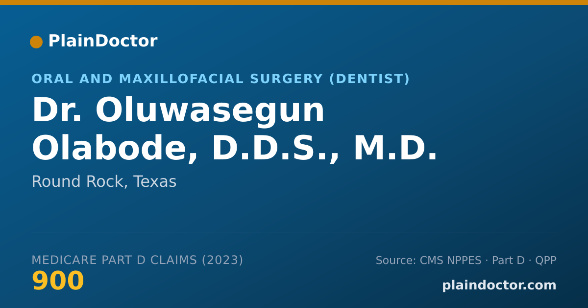 Shareable card for Oluwasegun Olabode, D.D.S., M.D. - Oral and Maxillofacial Surgery (Dentist), Round Rock, TX