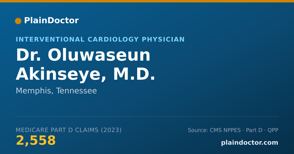 Shareable card for Oluwaseun Akinseye, M.D. - Interventional Cardiology Physician, Memphis, TN