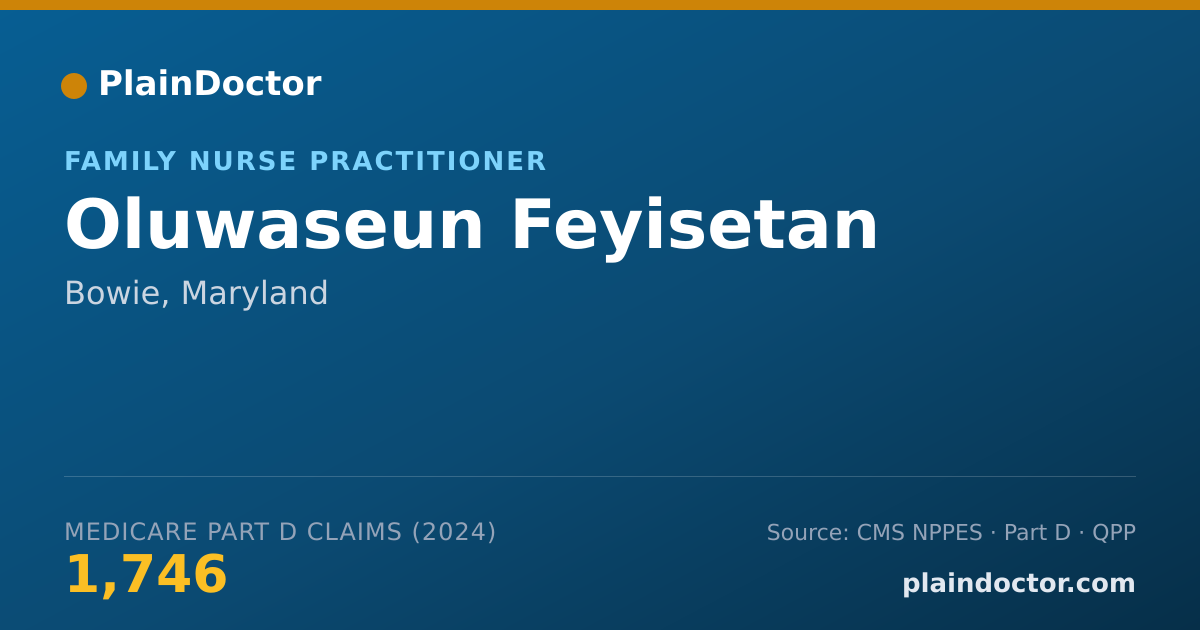 Shareable card for Oluwaseun Feyisetan - Family Nurse Practitioner, Bowie, MD