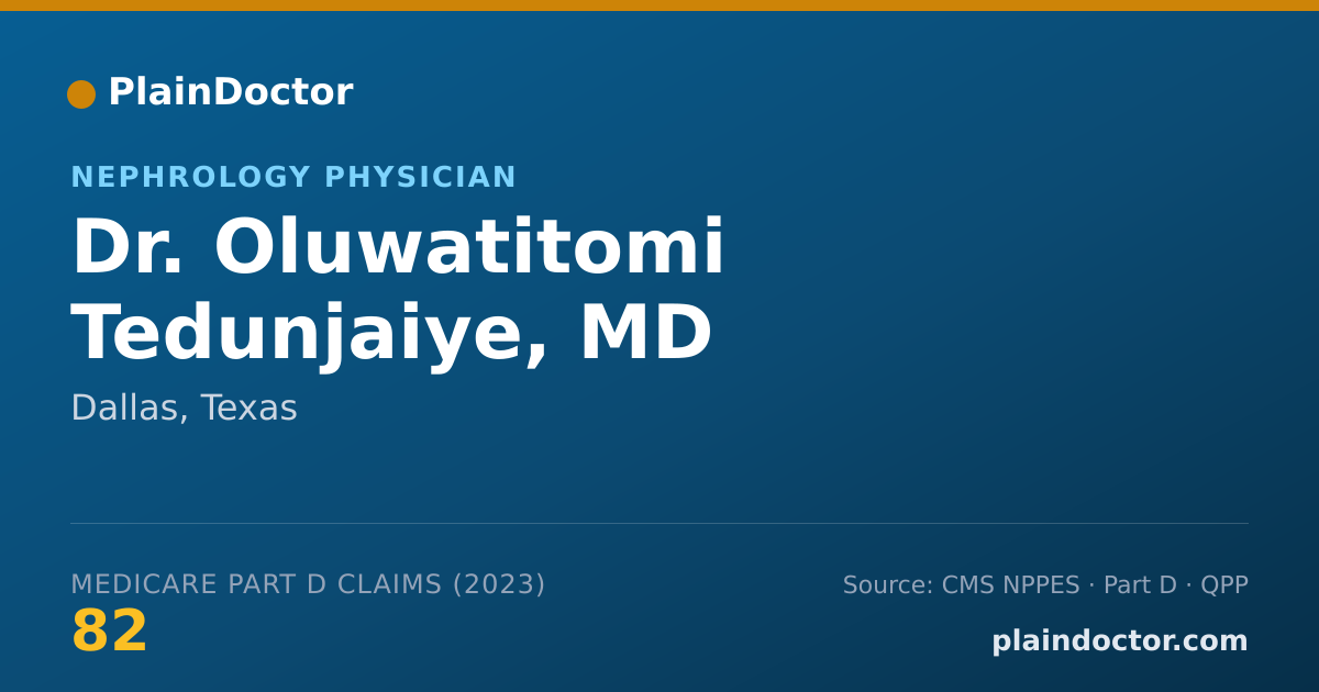Shareable card for Oluwatitomi Tedunjaiye, MD - Nephrology Physician, Dallas, TX