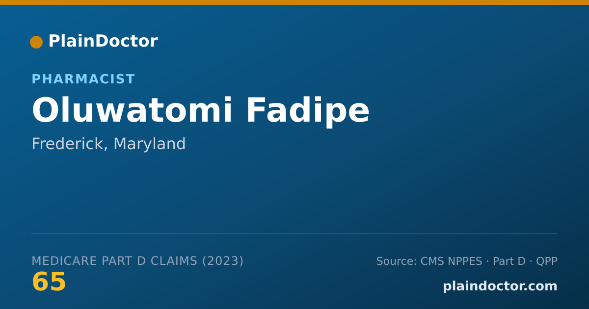Shareable card for Oluwatomi Fadipe - Pharmacist, Frederick, MD