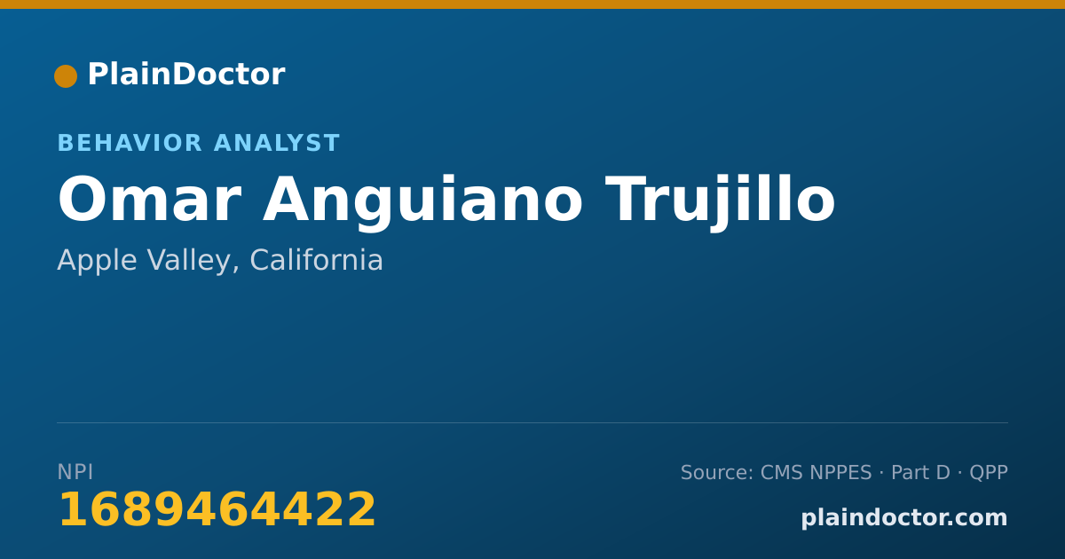 Shareable card for Omar Anguiano Trujillo - Behavior Analyst, Apple Valley, CA