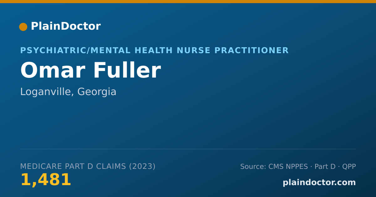 Shareable card for Omar Fuller - Psychiatric/Mental Health Nurse Practitioner, Loganville, GA