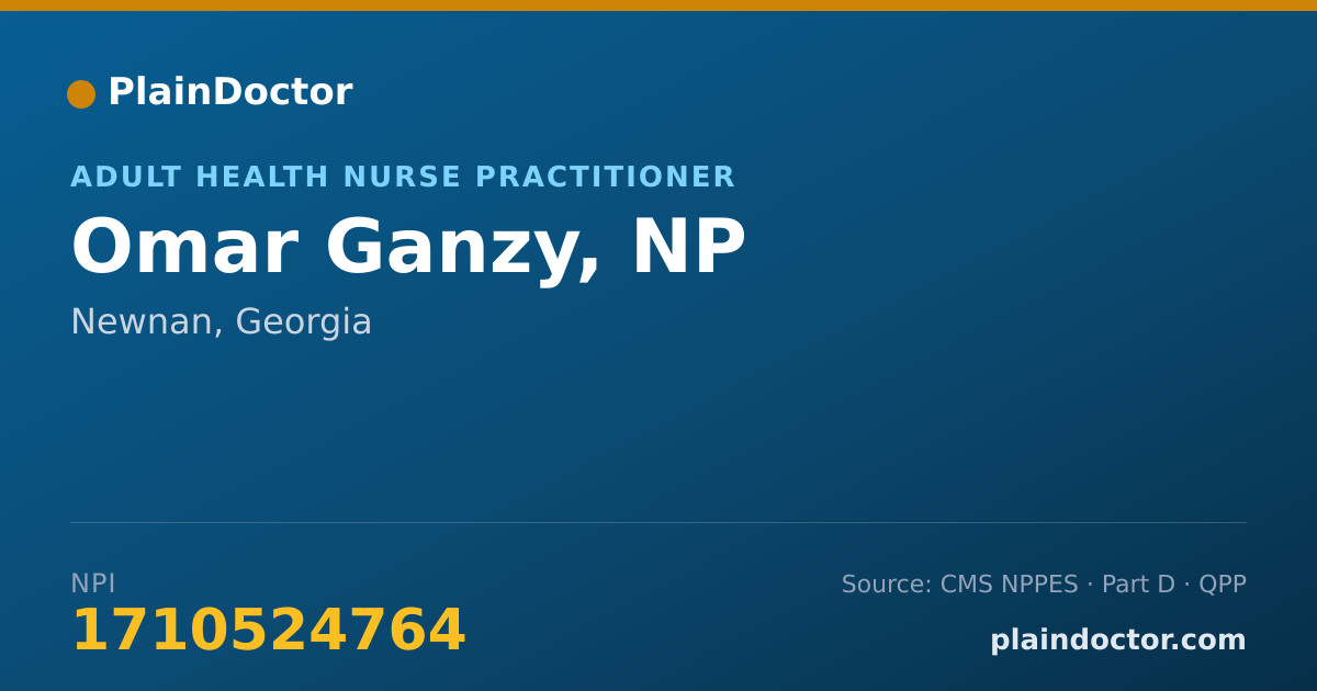 Shareable card for Omar Ganzy, NP - Adult Health Nurse Practitioner, Newnan, GA
