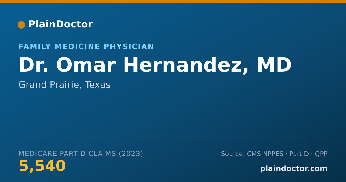 Shareable card for Omar Hernandez, MD - Family Medicine Physician, Grand Prairie, TX