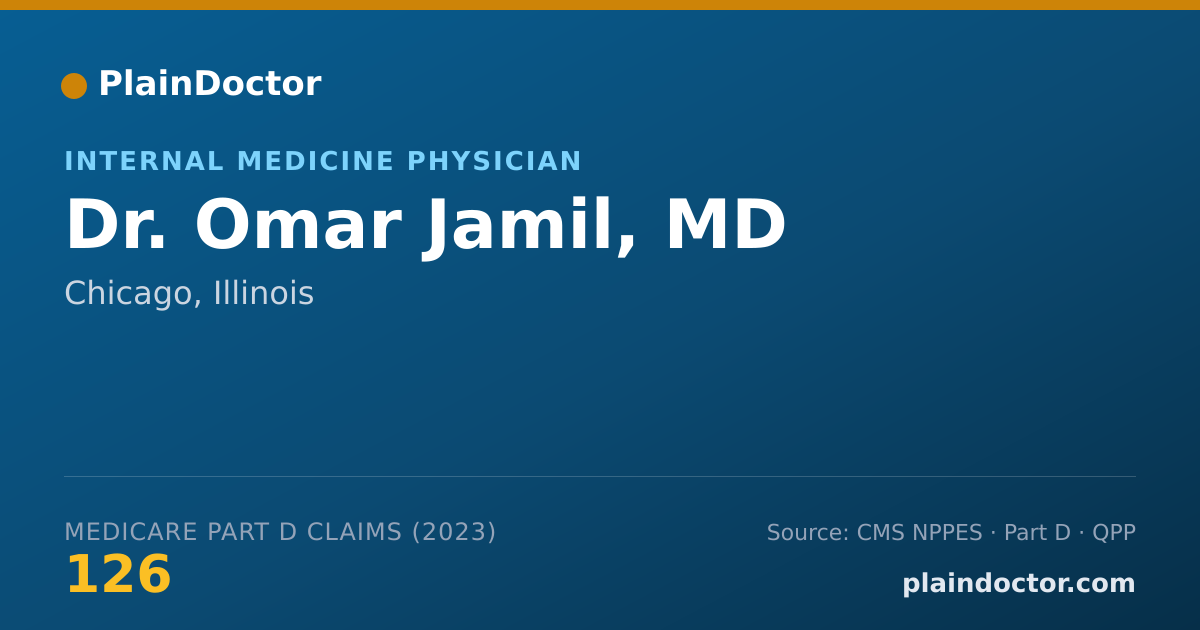 Shareable card for Omar Jamil, MD - Internal Medicine Physician, Chicago, IL