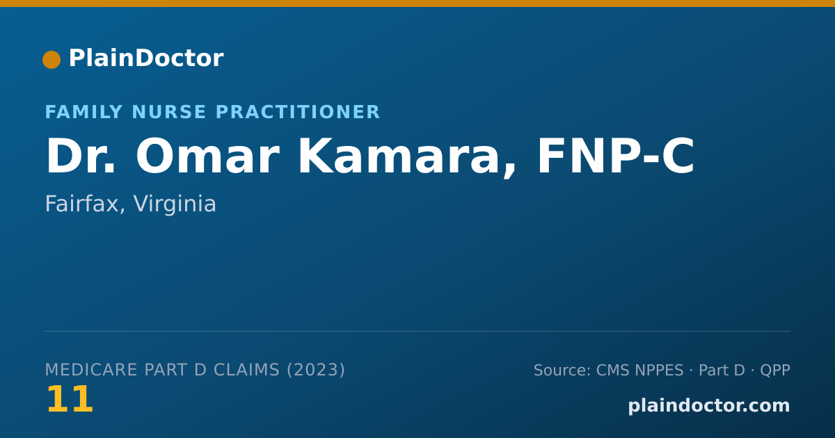 Shareable card for Omar Kamara, FNP-C - Family Nurse Practitioner, Fairfax, VA