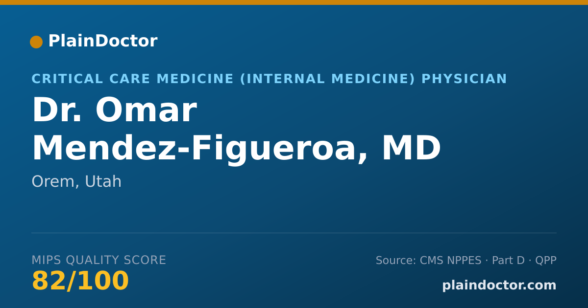 Shareable card for Omar Mendez-Figueroa, MD - Critical Care Medicine (Internal Medicine) Physician, Orem, UT