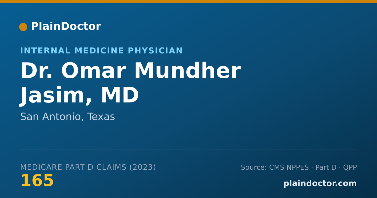 Shareable card for Omar Mundher Jasim, MD - Internal Medicine Physician, San Antonio, TX