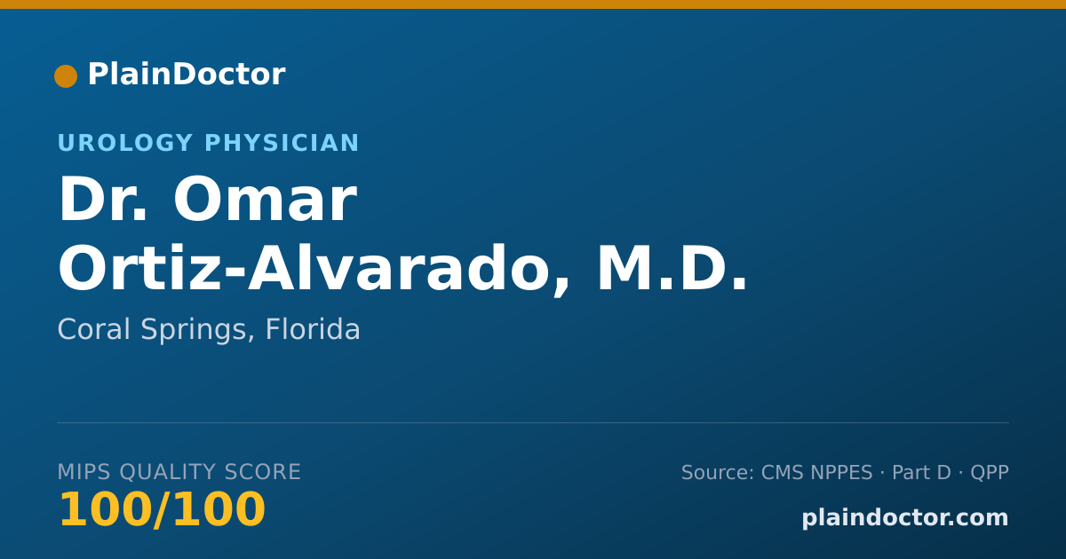 Shareable card for Omar Ortiz-Alvarado, M.D. - Urology Physician, Coral Springs, FL