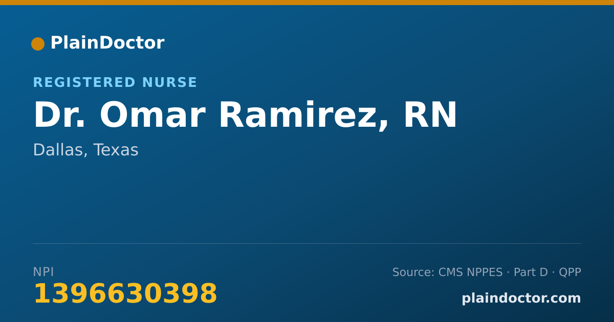 Shareable card for Omar Ramirez, RN - Registered Nurse, Dallas, TX