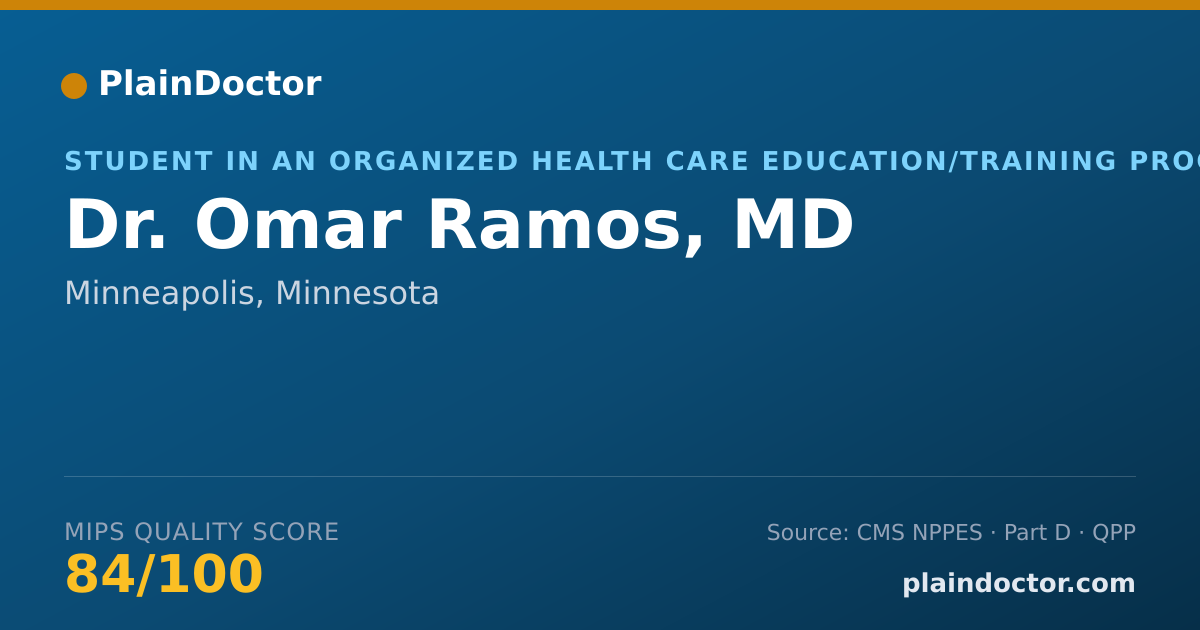 Shareable card for Omar Ramos, MD - Student in an Organized Health Care Education/Training Program, Minneapolis, MN