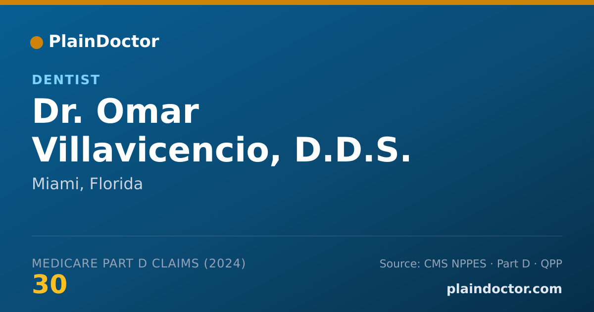 Shareable card for Omar Villavicencio, D.D.S. - Dentist, Miami, FL